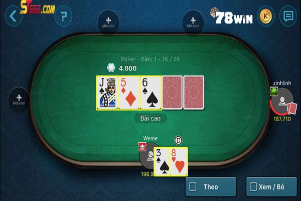 Poker - Game bài đổi thưởng qua thẻ uy tín